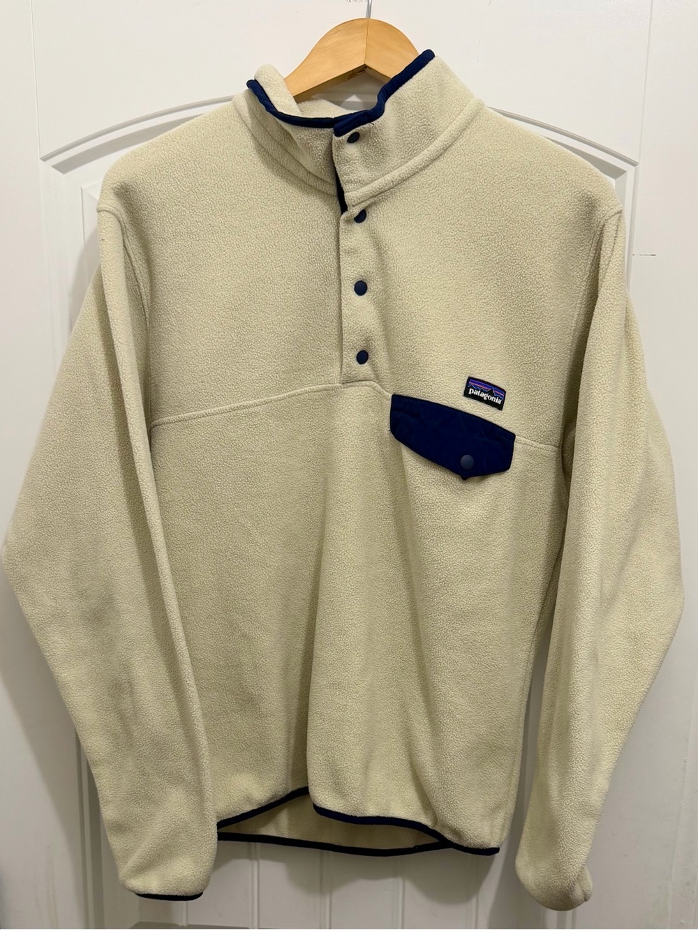Patagonia Men’s Synchilla Snap-T Pullover, Oatmeal, Size Small, 25580